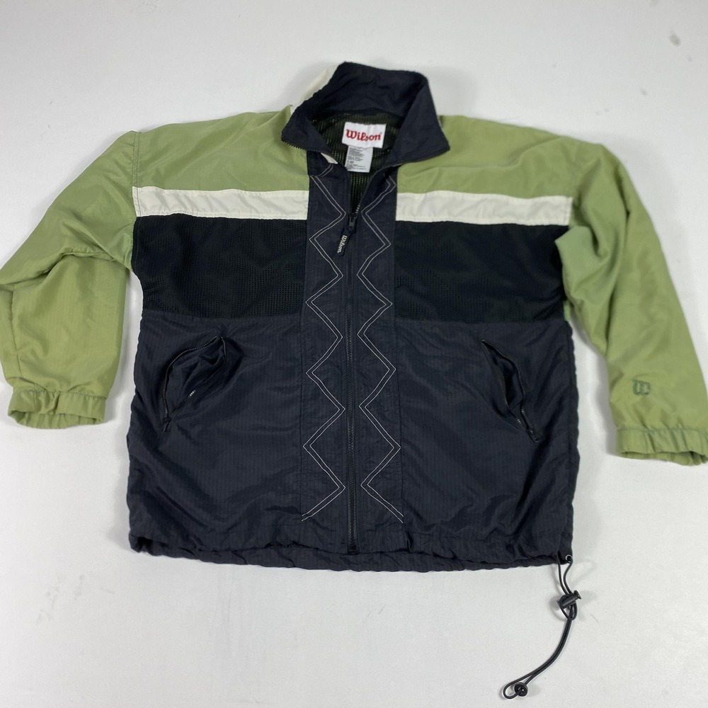 Vintage Wilson Jacket Mens Medium Colorblock Windbreaker Ripstop Tennis 90s